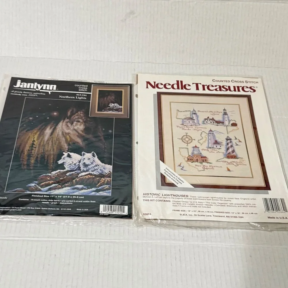 Lot 8 Counted Cross Stitch PATTERN ONLY May have some floss Sunset Dimensions